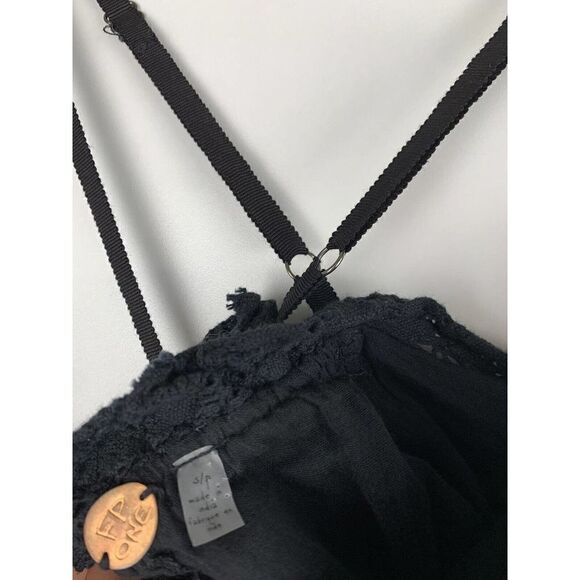 NEW FREE PEOPLE FP ONE Sz S SHAILEE CROCHET LACE GAUZE EMBROIDERED SLIP - Picture 8 of 10